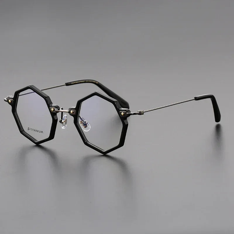 retro-ultra-light-titanium-polygon-glasses - Viexta