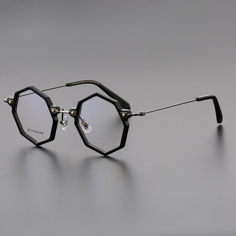 Retro Ultra Light Titanium Polygon Glasses