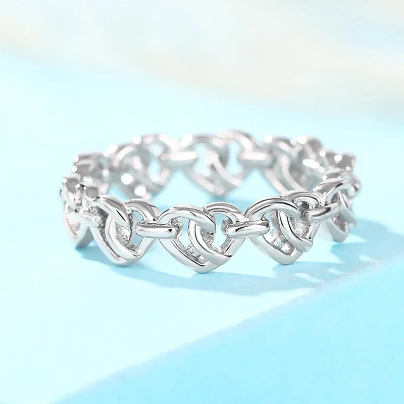 Heart-shaped Chain Ring - Viexta