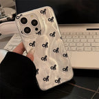 Japanese Feather Yarn Bow Silicone iPhone Case - Viexta