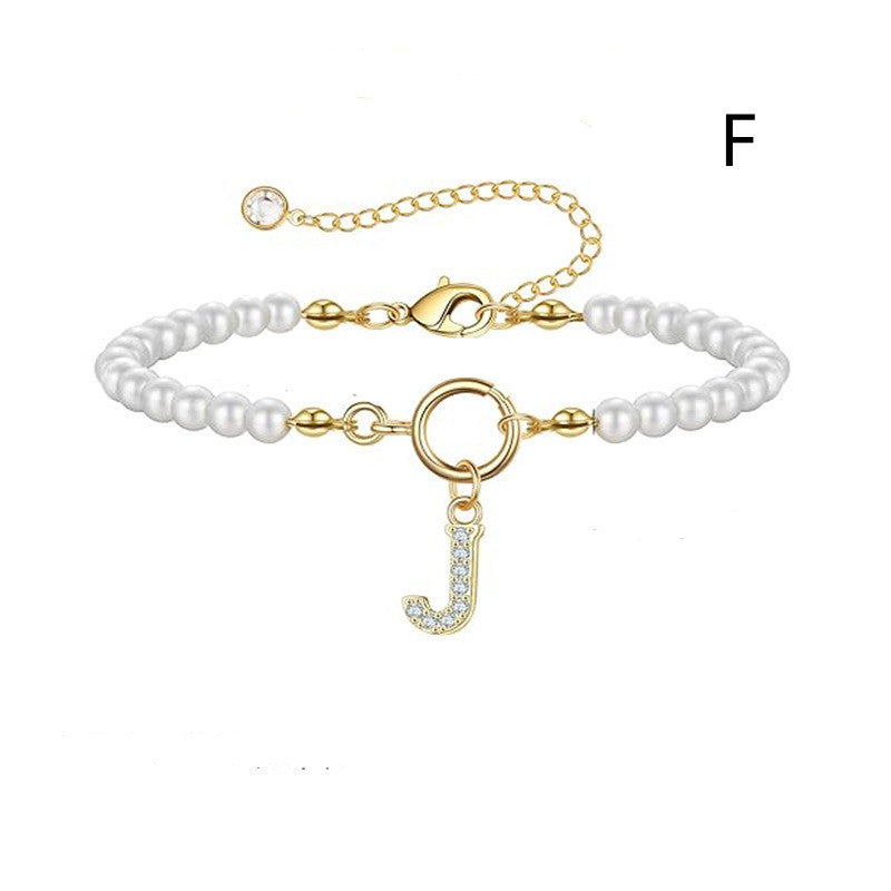 6mm Pearl Bracelet Buckle Letter