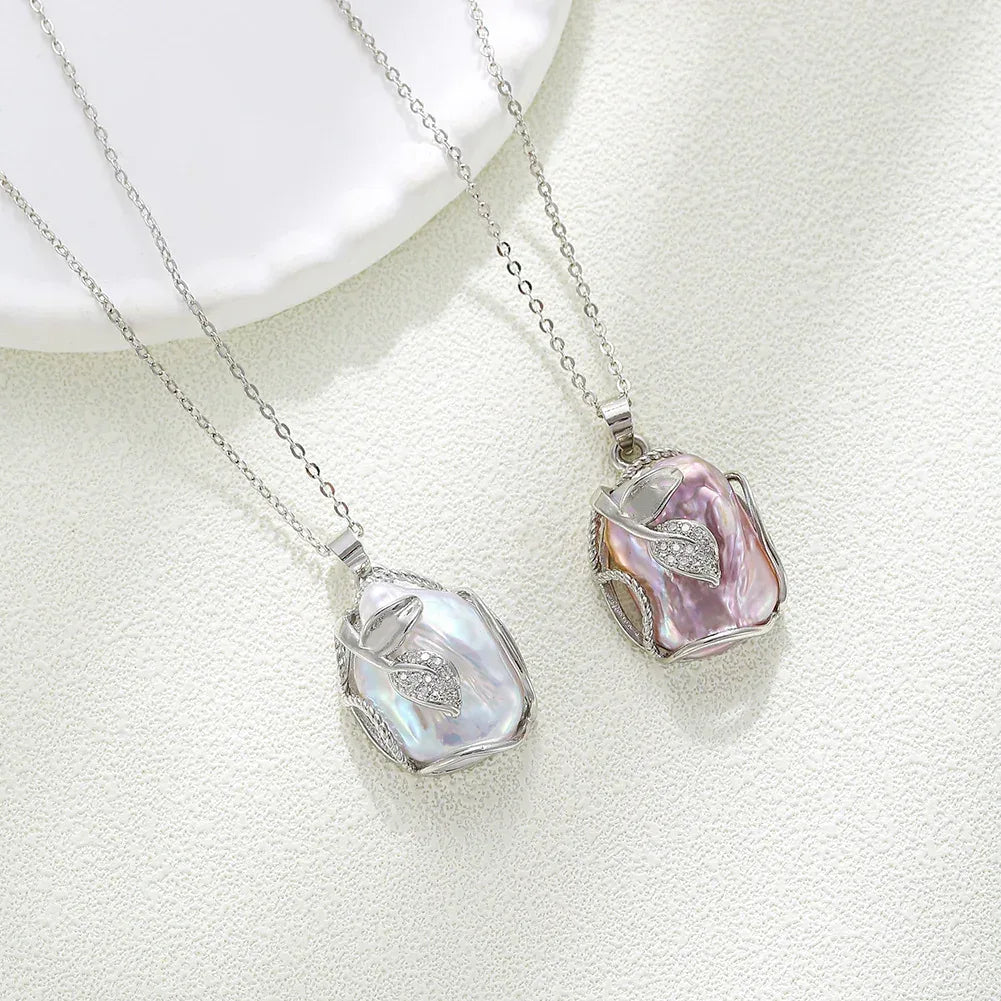 Baroque Pendant Pearl Necklace - Viexta