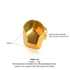 RETRO Geometric Irregular Opening Women's Ring - Viexta