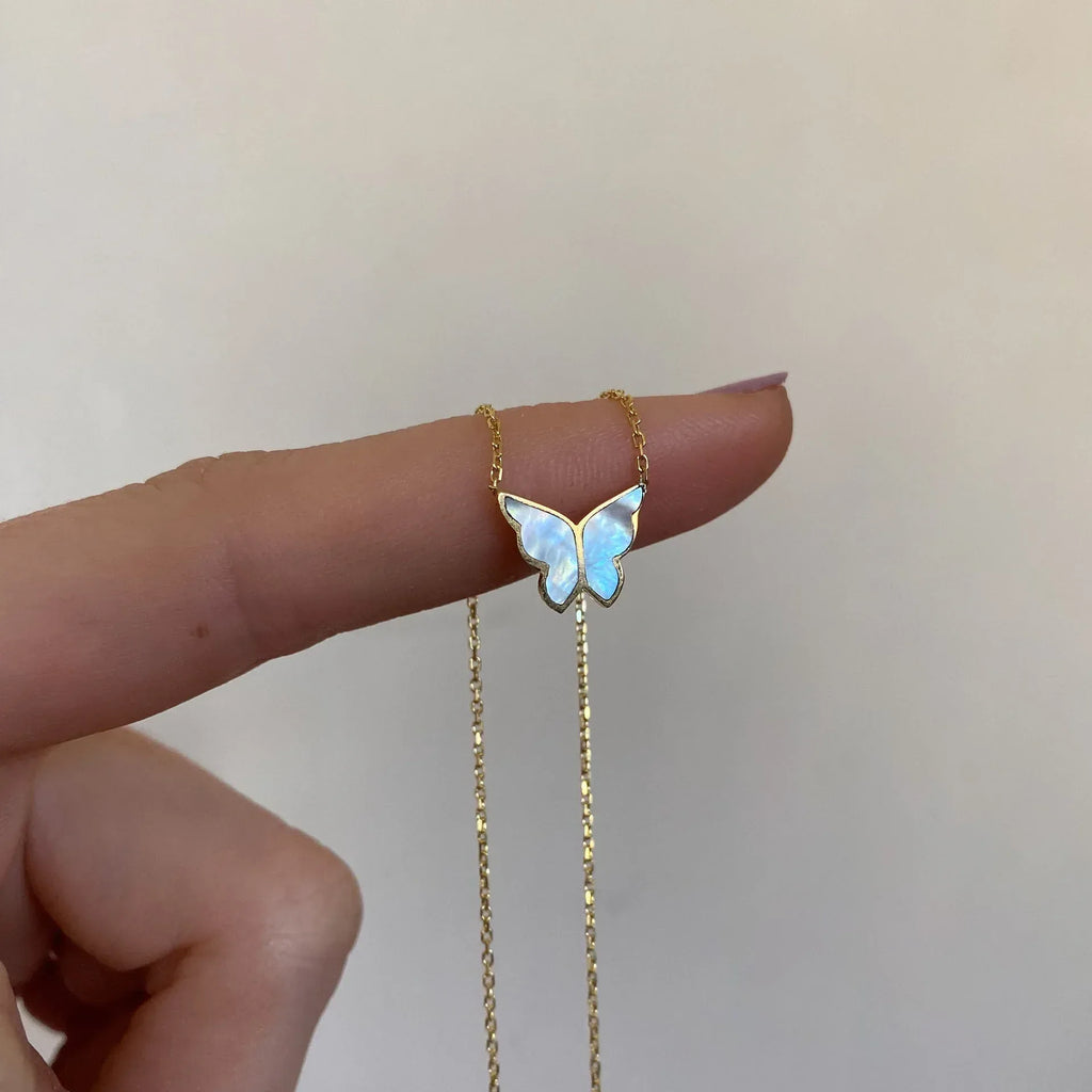 Electroplated 18K Golde Butterfly Necklace - Viexta