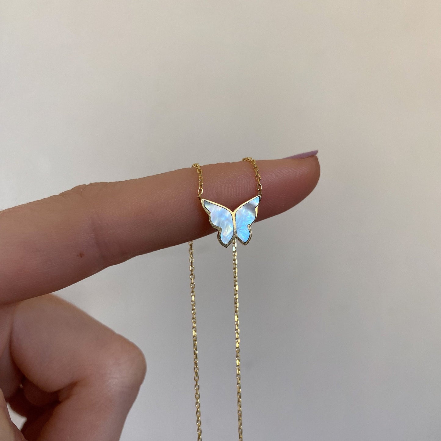 Electroplated 18K Golde Butterfly Necklace