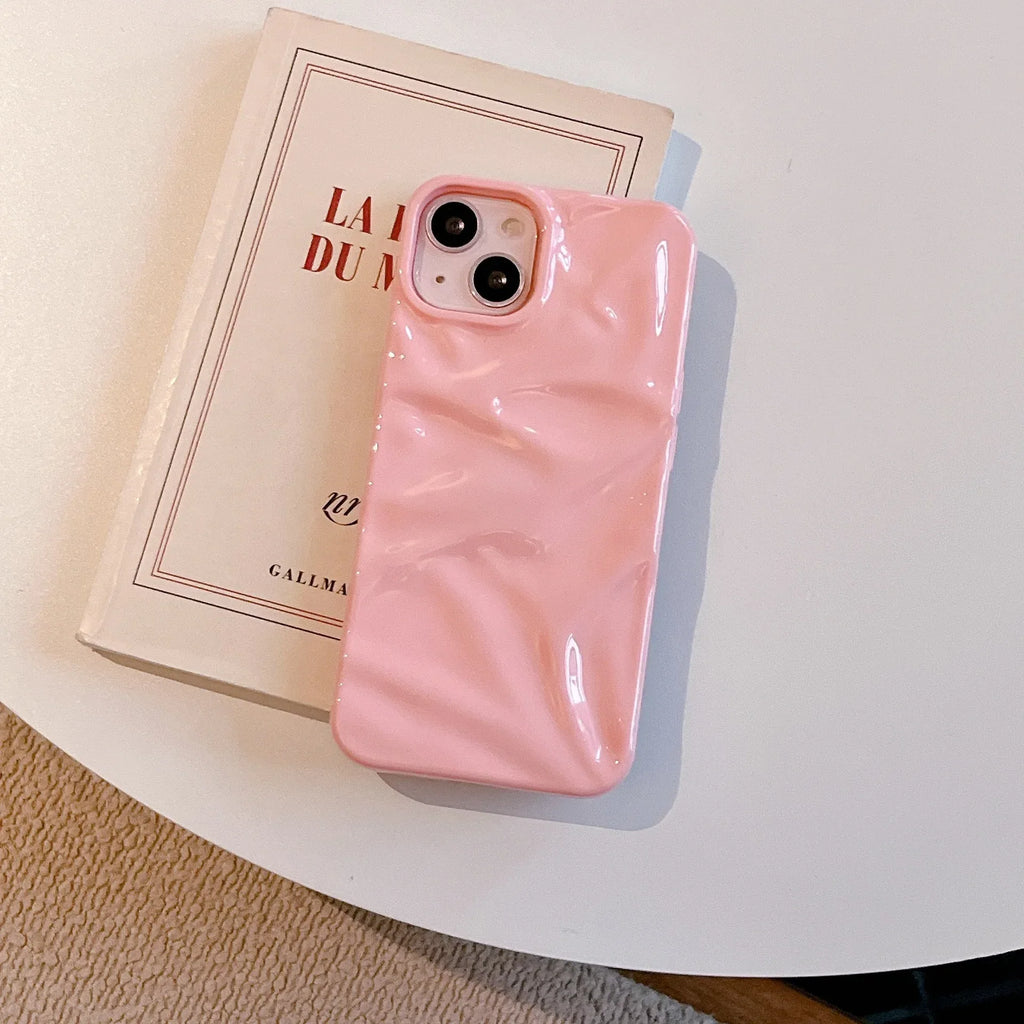 Electroplating Three-dimensional Pleated iPhone Case - Viexta