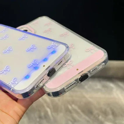 Pink And White Bowknot iPhone Case - Viexta