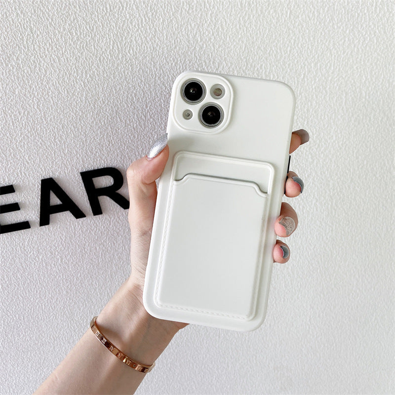 Insert Card Silicone Color Blocking iPhone Cover