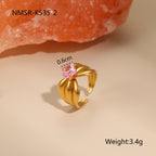 Stainless Steel Zircon Ring For Women