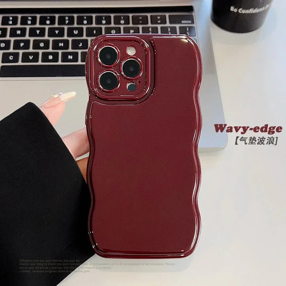 solid-color-air-cushion-silicone-iphone-case - Viexta