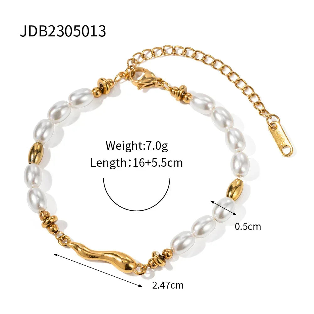 Stainless Steel Pearl Bracelet Twin - Viexta