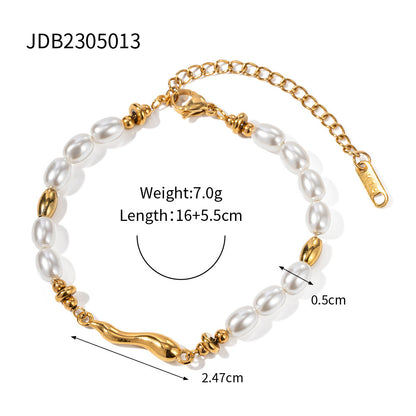 Stainless Steel Pearl Bracelet Twin