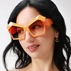 Cat's Eye Polygon Large Rim Sunglasses - Viexta