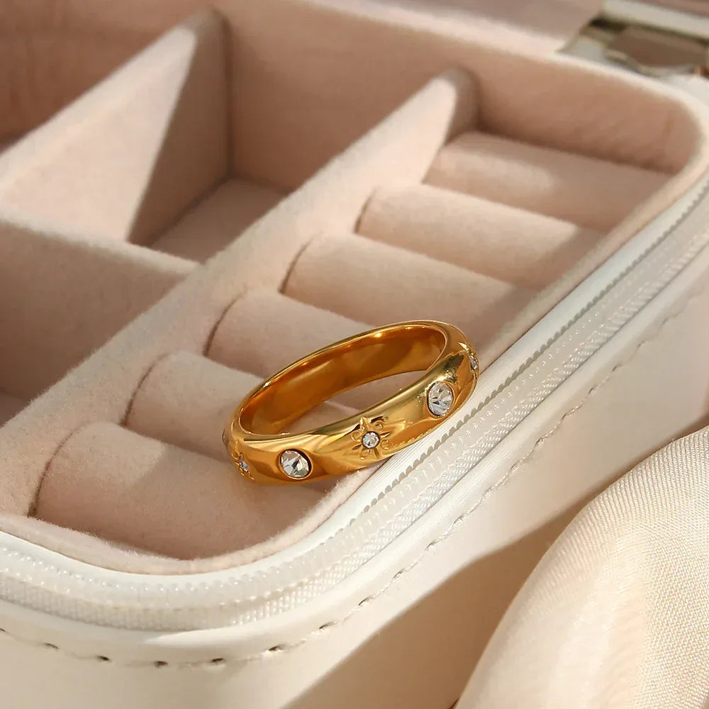 18k Luxury Temperament Flower Ring - Viexta
