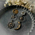 Retro Five-pointed Star Sun Drop Earrings - Viexta