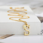 Rose English Alphabet Pendant Necklace - Viexta