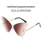 Butterfly Fashion Large Rim Gradient Color Sunglasses - Viexta