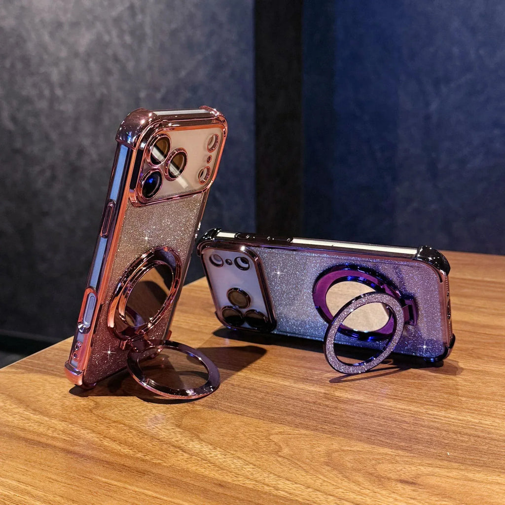 Glitter Mirror Magnetic Bracket iPhone Case - Viexta