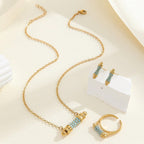 Acrylic Ring Necklace And Earring Suit