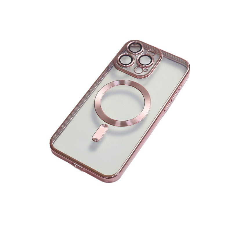 Electroplating CD Pattern Magnetic Suction Lens Protector iPhone case