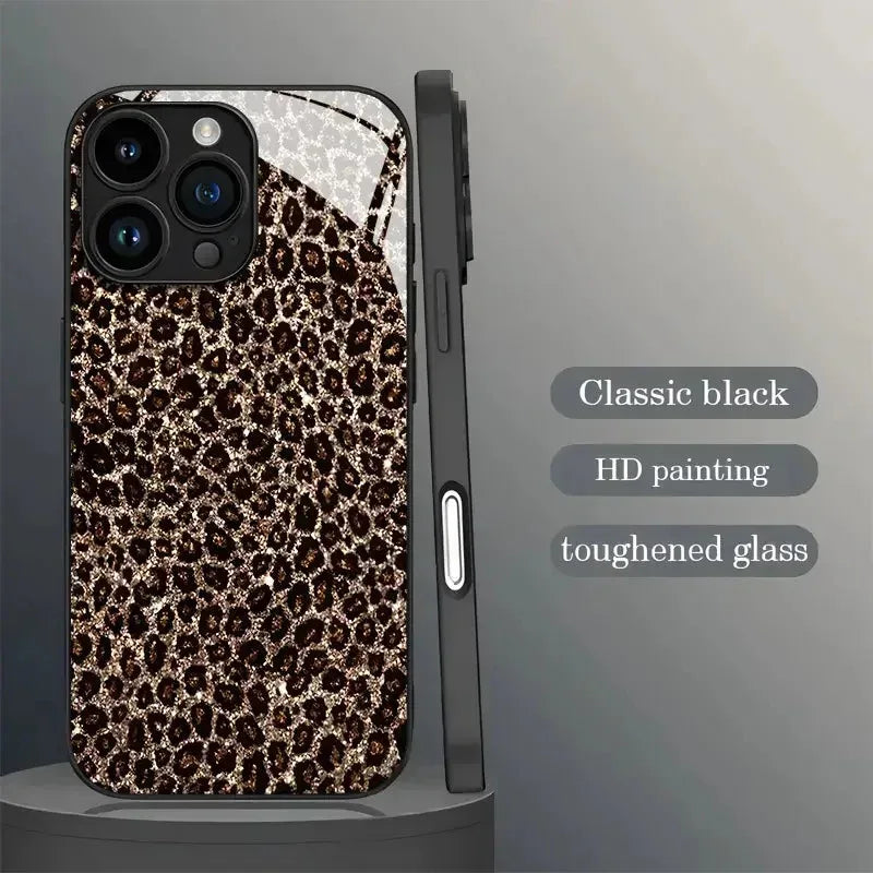 Personalized Black Leopard-print iPhone Case - Viexta