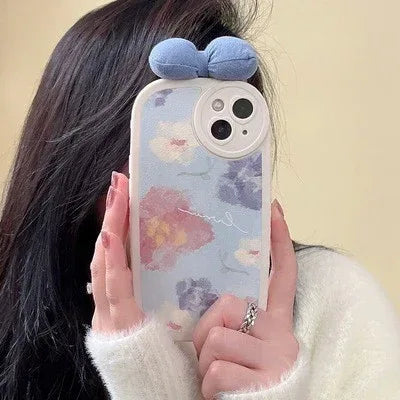 Blue Bow Flowers iPhone case - Viexta