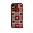 Chessboard Grid Love Embroidery iPhone Case - Viexta