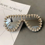 Steam Punk Diamond Oversized Sunglasses For Women Luxury - Viexta