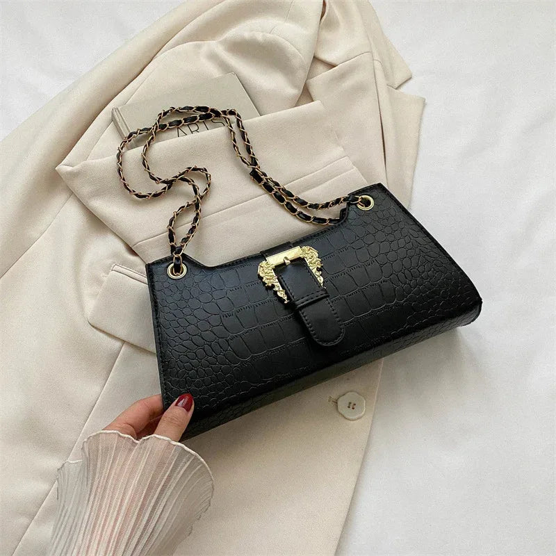 Women's Fashion Simple Chain Fashion Bag Shoulder Bag Casual Trend Crossbody Small Square Bag - Viexta