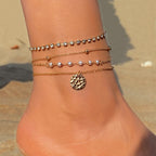 retro-love-butterfly-pearl-multi-layer-anklet-set