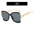 Big Square Rim Chain Sunglasses - Viexta