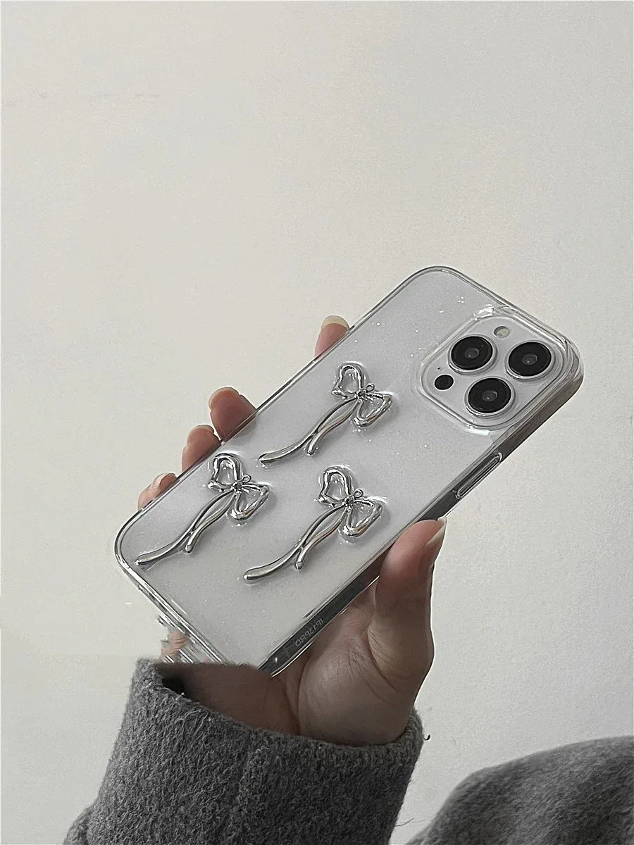 Niche Girl Metal Bow iPhone Case - Viexta