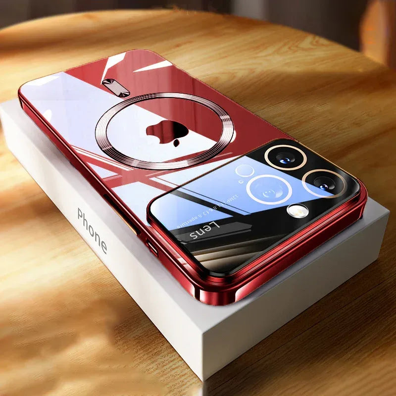 Shiny Plating Large Window Silicone iPhone Cover - Viexta