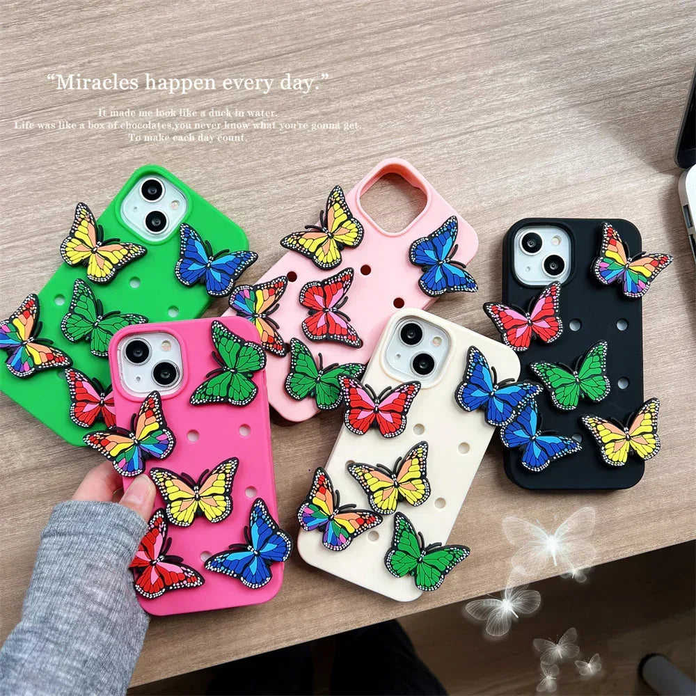 Colorized Butterfly Silicone iPhone Case - Viexta