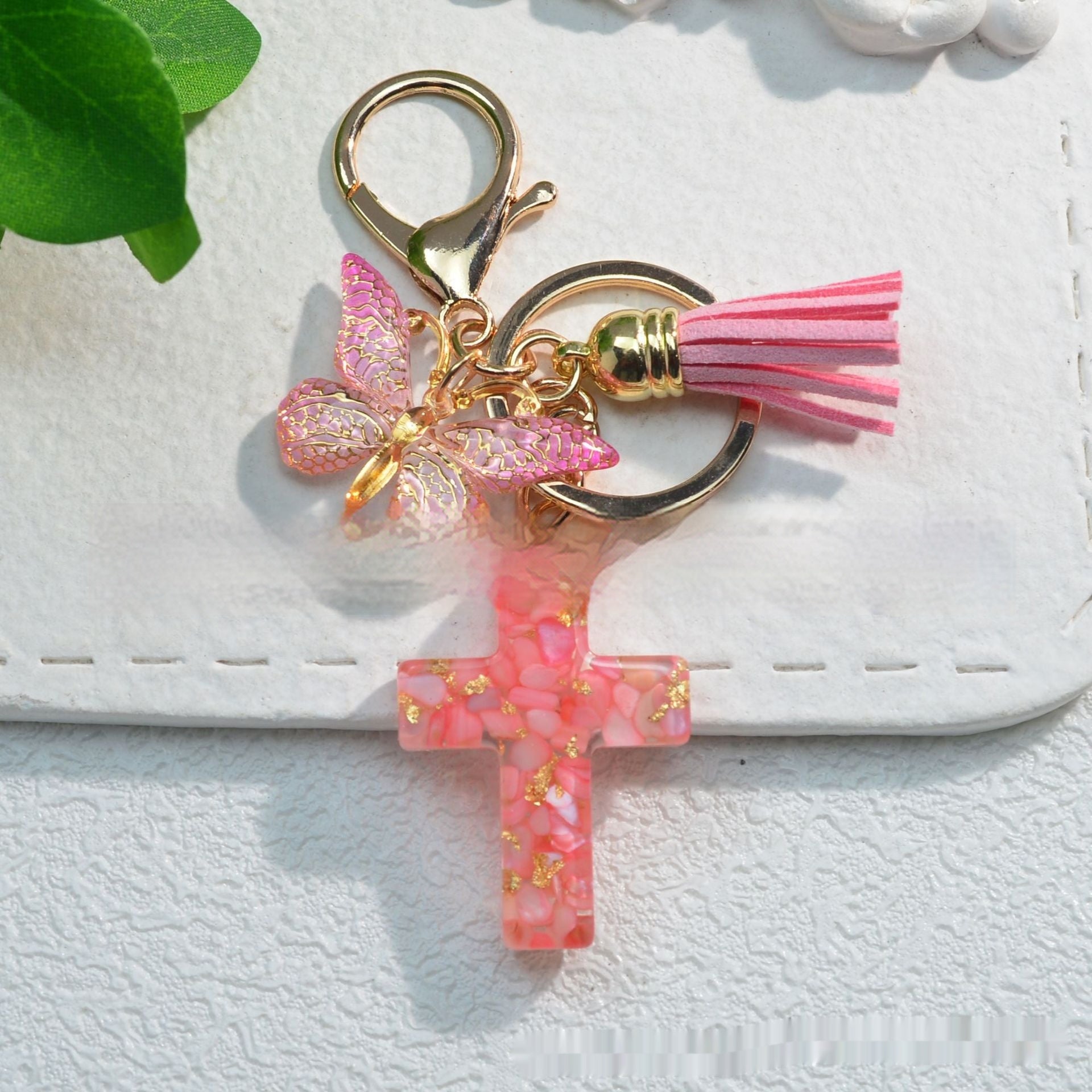 Resin Epoxy Cross Bag Hanging Ornament