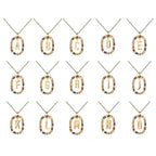 Colored Rhinestone Alphabet Necklace - Viexta