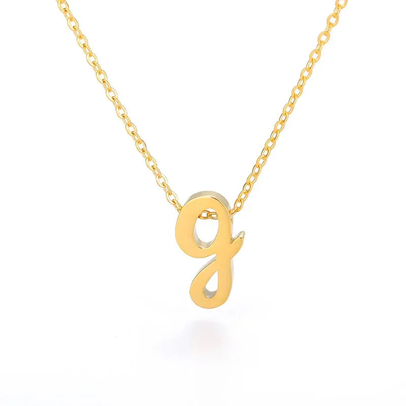 Small Letter Hollow Stainless Necklace - Viexta