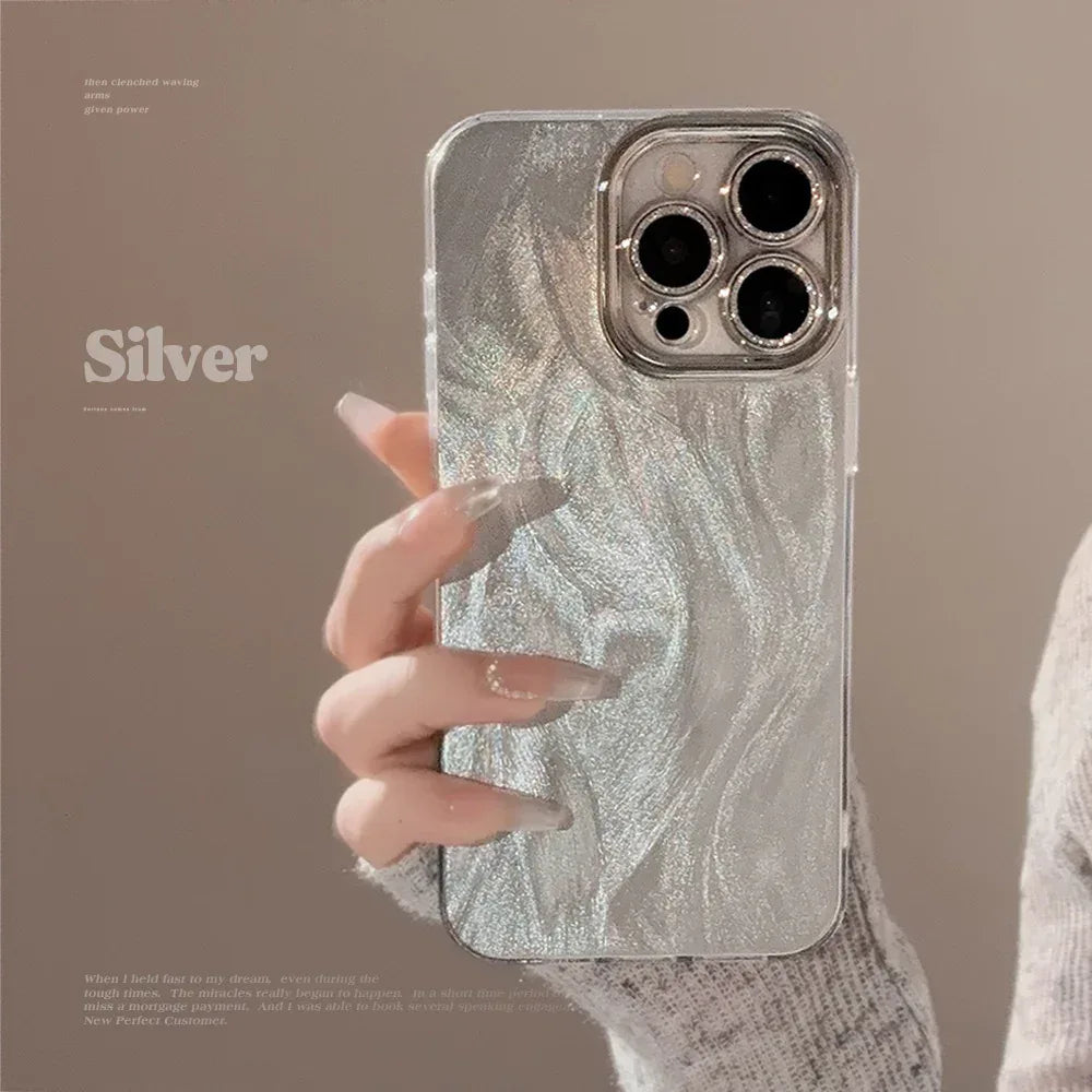 Anti-fall Feather Yarn Laser Lens Protector iPhone Case - Viexta