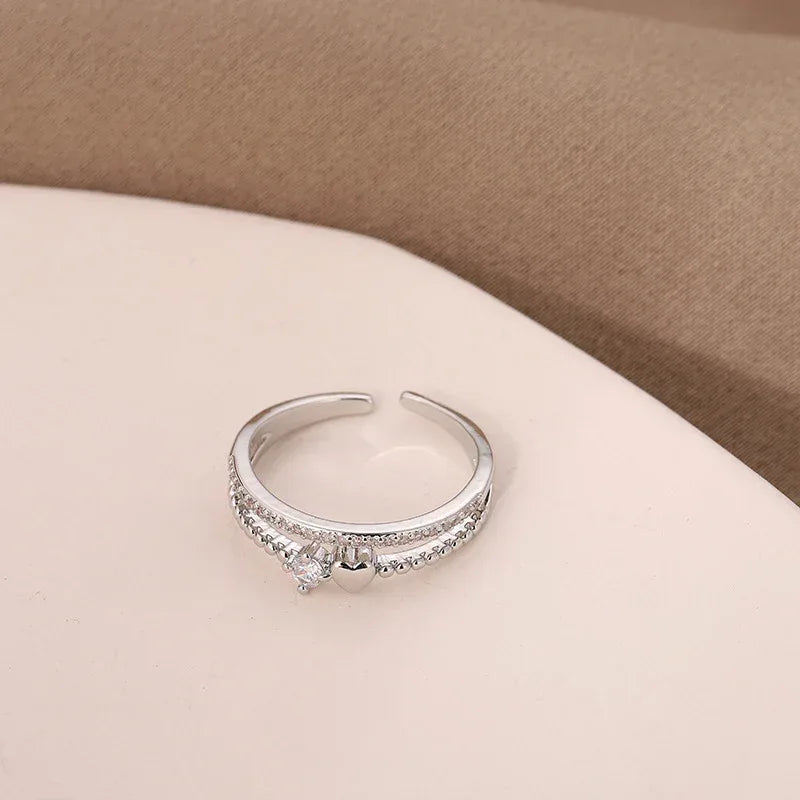 Heart-shaped Layered Ring - Viexta