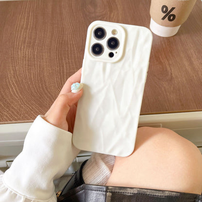 Solid Color Pleated Frosted iPhone Cover