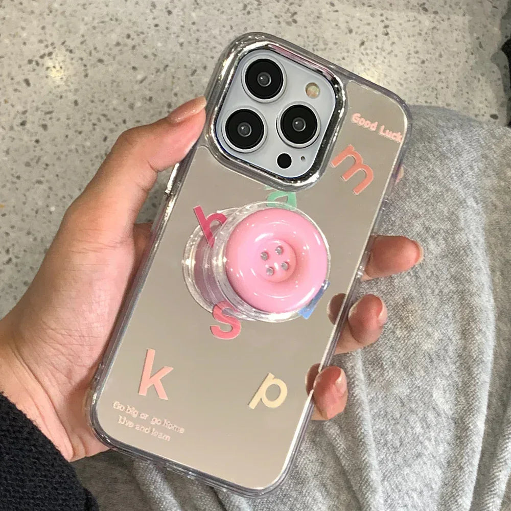 Mirror Button Bracket iPhone Case - Viexta