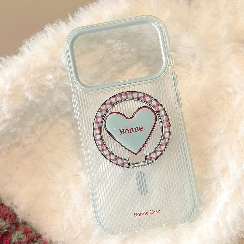 Blue And Red Striped iPhone Case With A Magnetic Kickstand - Viexta