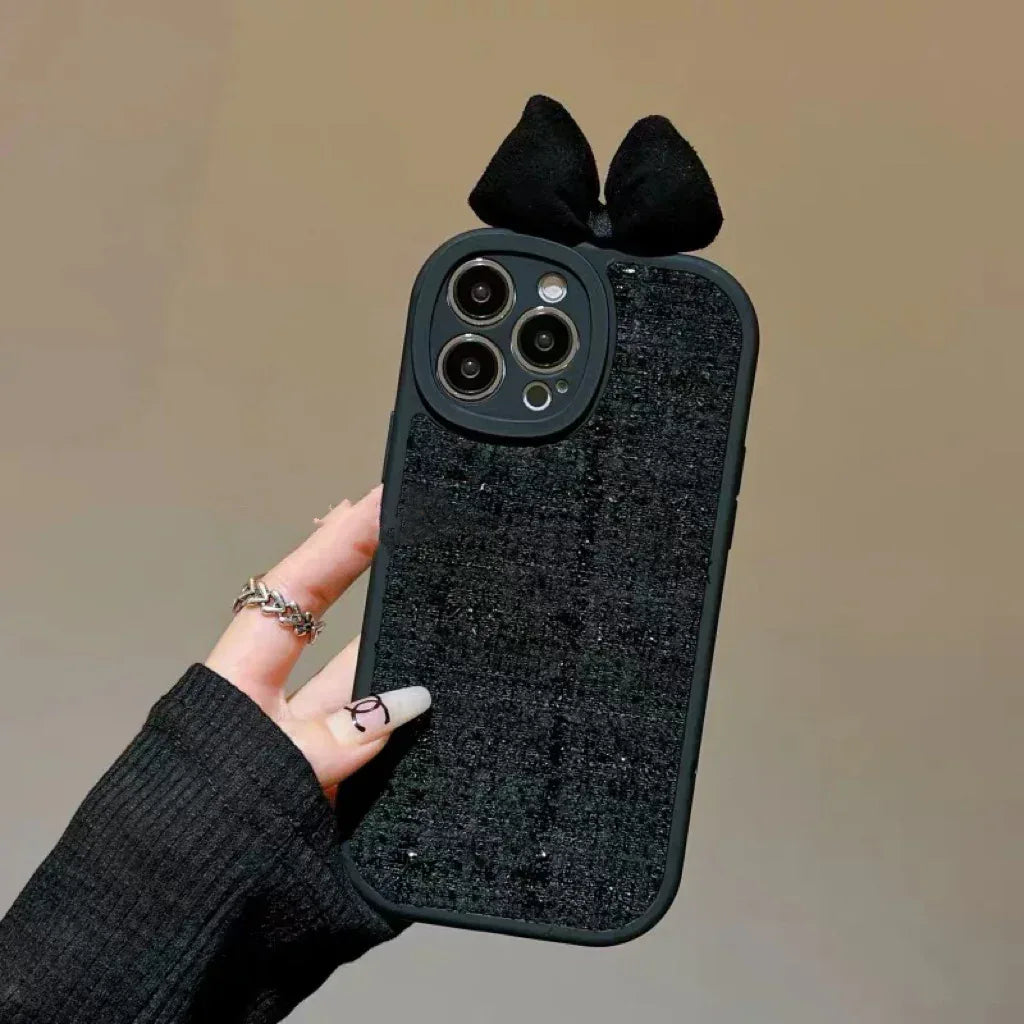 High-grade Black Classic Bow iPhone Case - Viexta