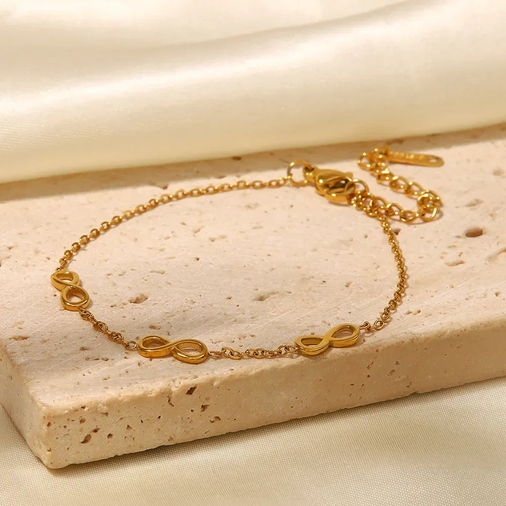 18K Gold Plated Infinite Stainless Steel Bracelet - Viexta