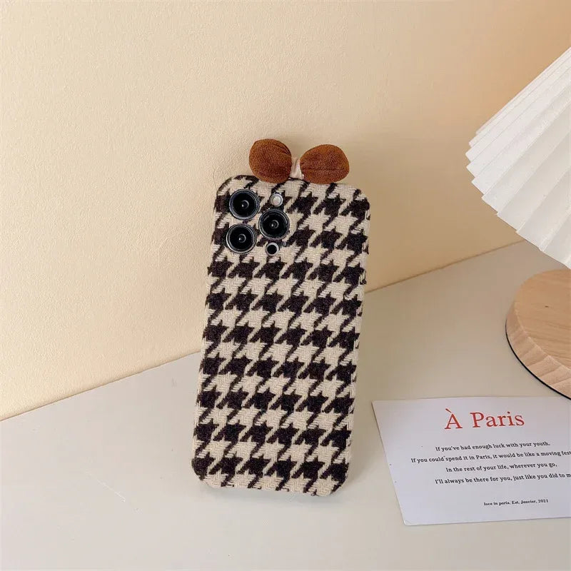 Thousand Bird Checker Woolen iPhone Case - Viexta