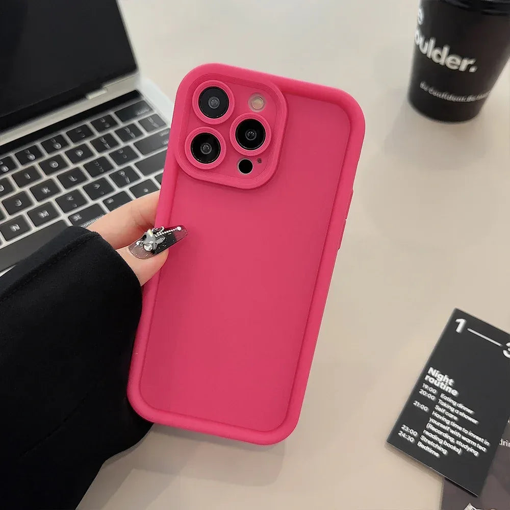 solid-color-all-inclusive-silicone-iphone-case - Viexta