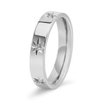 Stainless Steel Five-pointed Star Inlaid ZirconRing