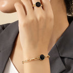 Rose Flower Dripping Oil Bracelet Ring Suit