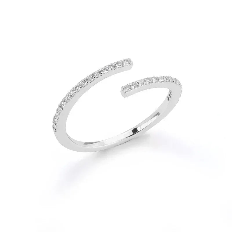 Cold Micro-set Zircon Adjustable Ring - Viexta