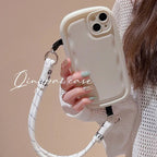 Pure Color Ribbon Wrist Lanyard iPhone Case - Viexta